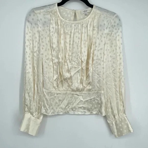 Aritzia Gariak Silk Blouse Polka Dot Classic Long Sleeve Feminine Size XS - Picture 3 of 4